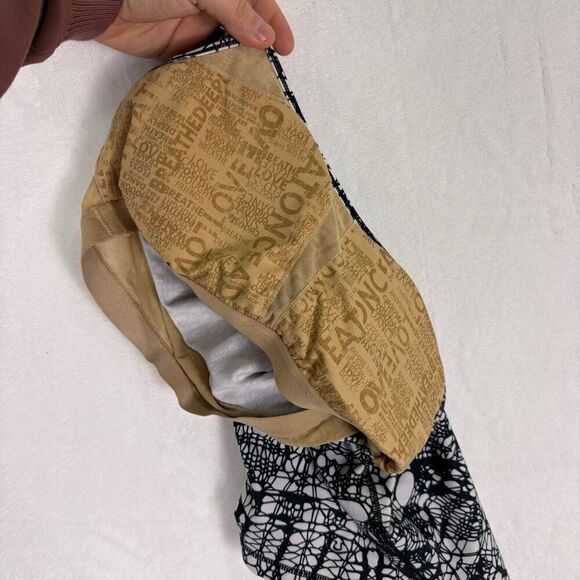 Lululemon Black & White Patterned Power Y Tank Top Size 8 - Picture 11 of 12